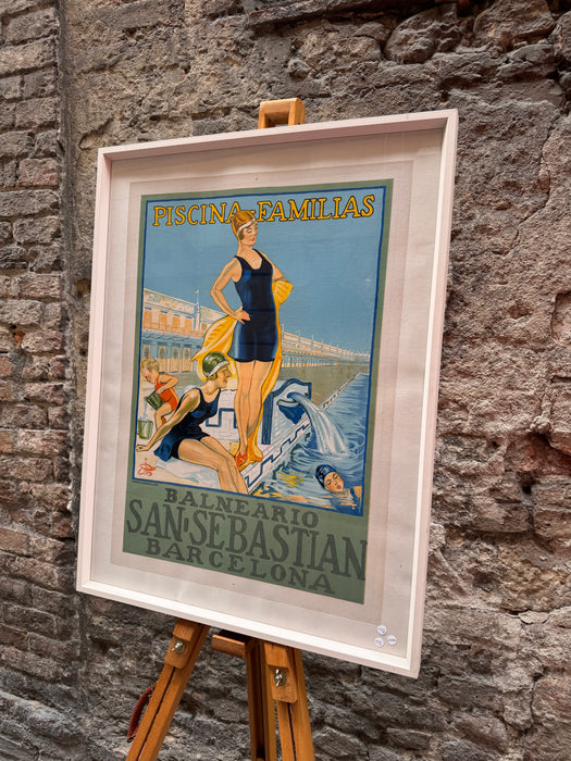 Manifesto Piscina Familias Balneario San Sebastian Barcelona 1930 ca