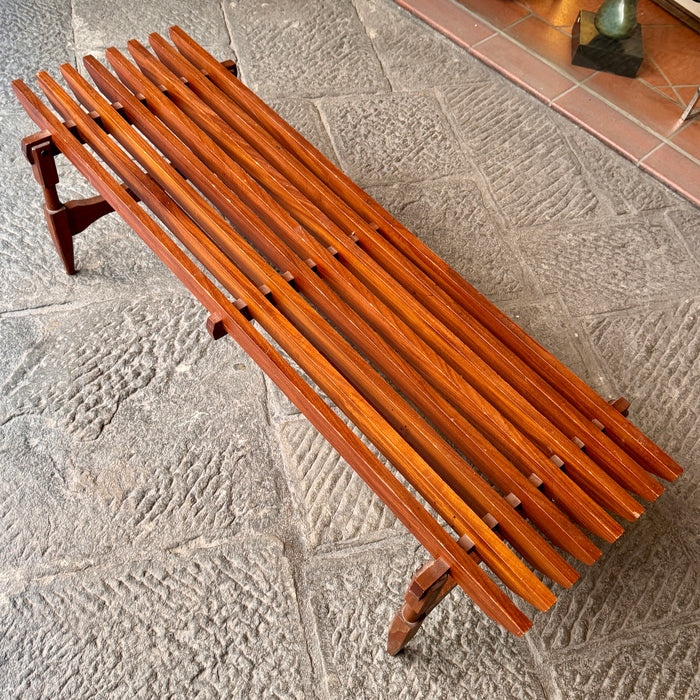 Panca in teak design attr. Ico Parisi Italia 1950 ca