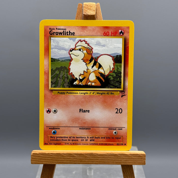 Pokémon Growlithe 42/130 set base 2 ENG 1999-2000