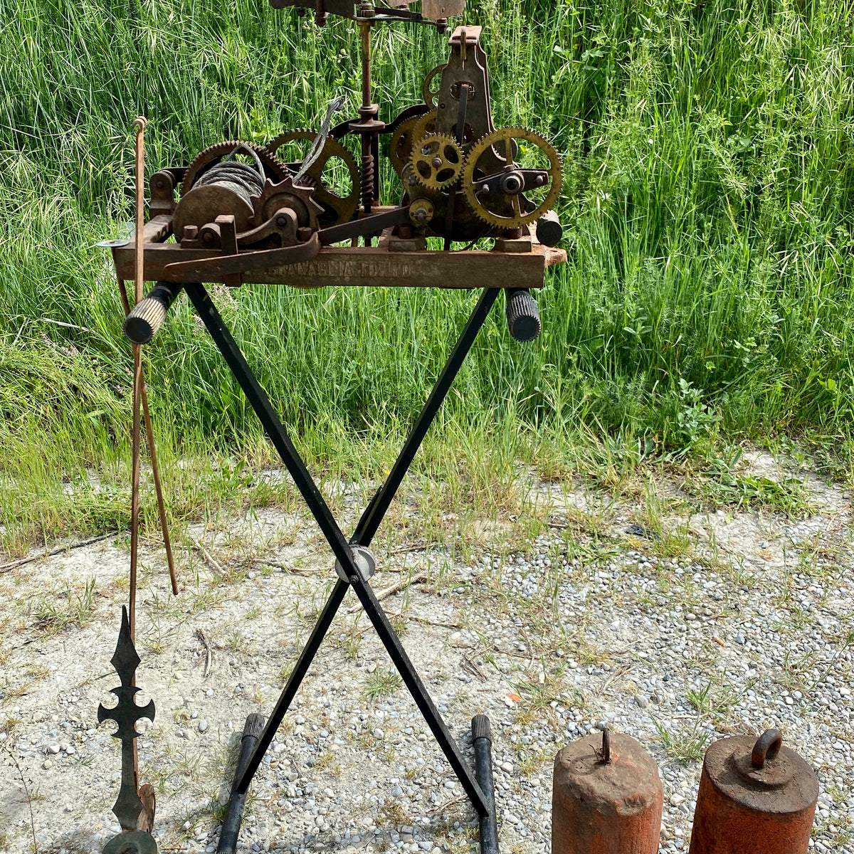 Movimento orologio da torre F.lli Granaglia Torino con pesi e