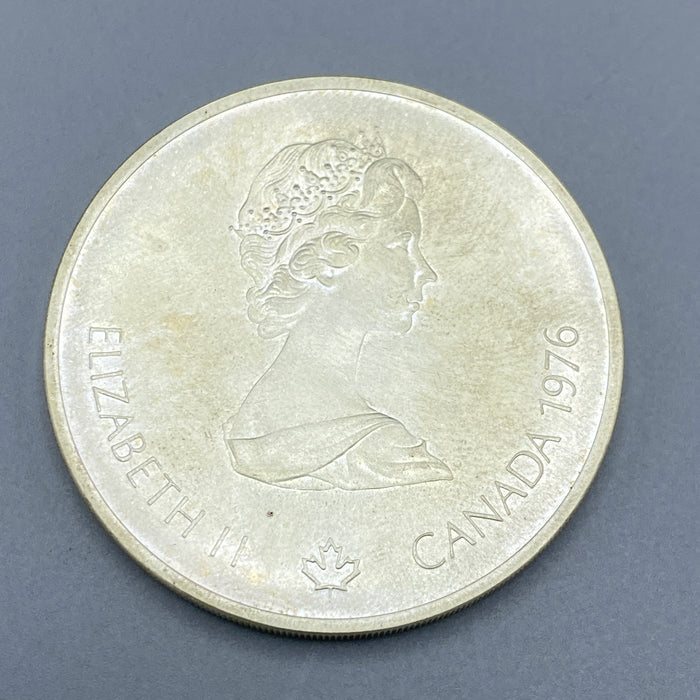Moneta 10 Dollari argento Canada Elizabeth II Olimpiadi Montreal Soccer 1976