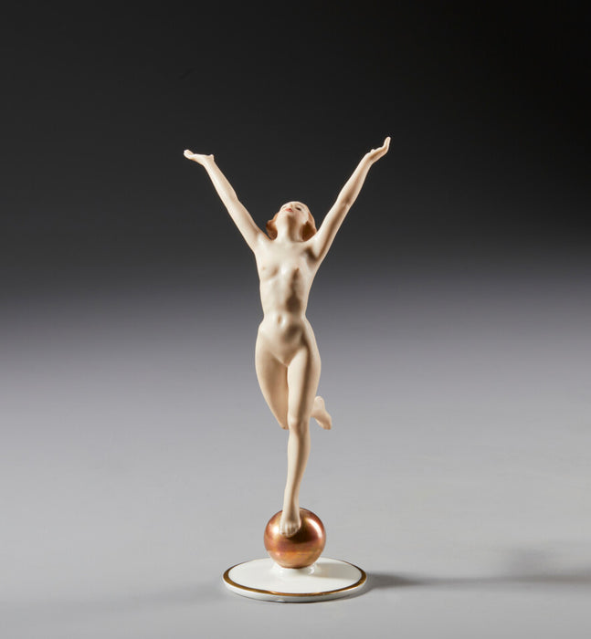 Ballerina scultura porcellana policroma Hutschenreuther Germania inizio XX sec.