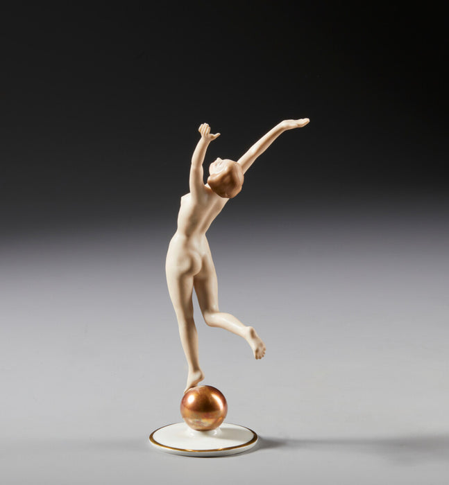 Ballerina scultura porcellana policroma Hutschenreuther Germania inizio XX sec.