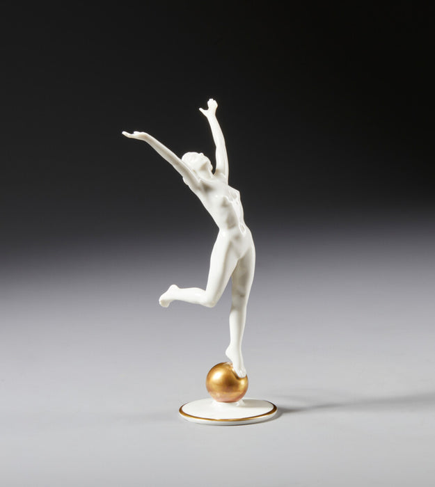 Ballerina scultura porcellana bianca Hutschenreuther Germania inizio XX sec.