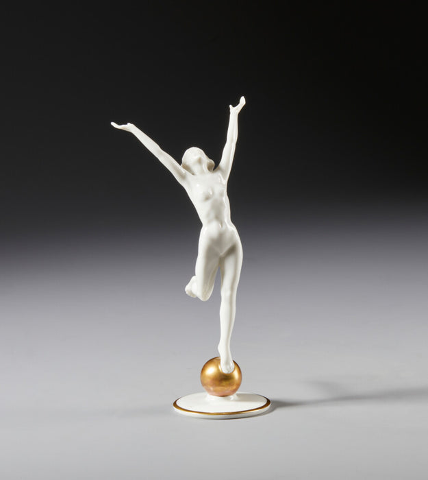 Ballerina scultura porcellana bianca Hutschenreuther Germania inizio XX sec.