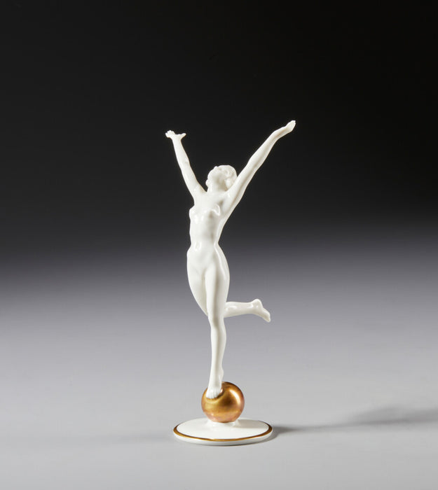 Ballerina scultura porcellana bianca Hutschenreuther Germania inizio XX sec.