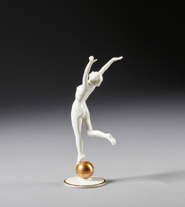 Ballerina scultura porcellana bianca Hutschenreuther Germania inizio XX sec.