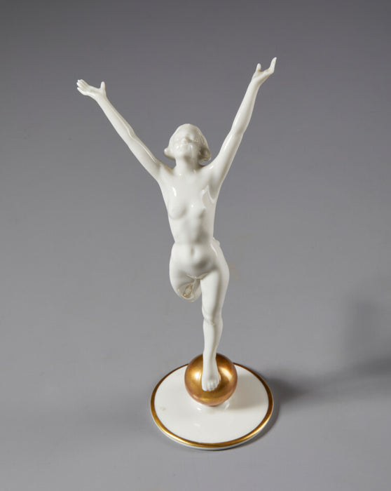 Ballerina scultura porcellana bianca Hutschenreuther Germania inizio XX sec.