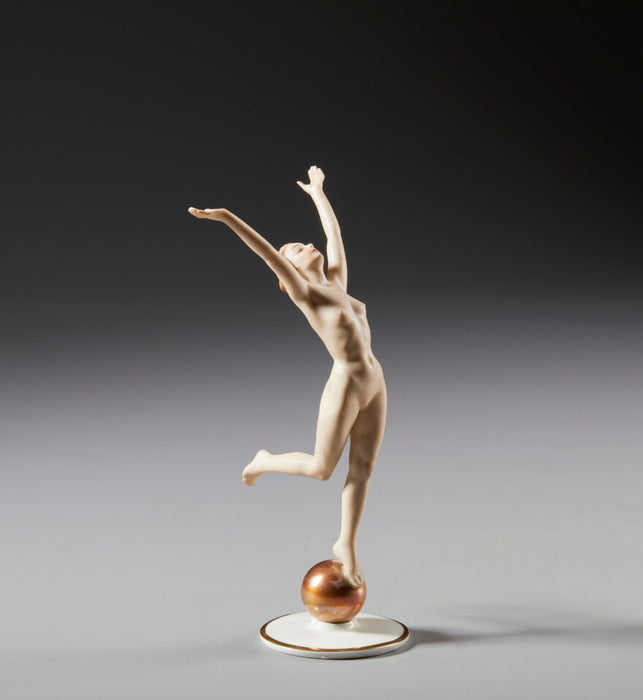 Ballerina scultura porcellana policroma Hutschenreuther Germania inizio XX sec.